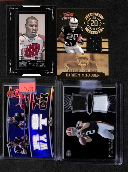 Lot Of 70 Football Jersey & Relic Cards w. Roethlisberger & Manziel