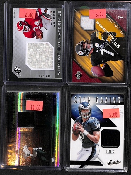 Lot Of 70 Football Jersey & Relic Cards w. Roethlisberger & Manziel