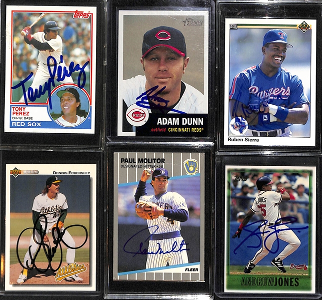 Lot Of 80 Signed Baseball Cards w. Wade Boggs & Dennis Eckersley