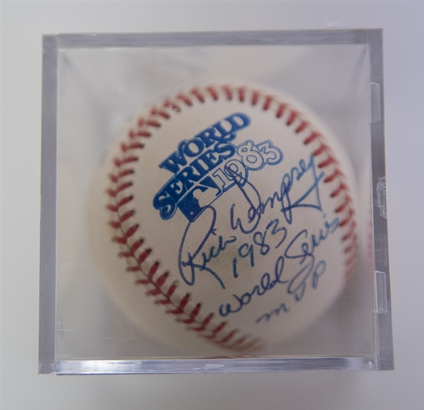 Lot Of 4 Baltimore Orioles Single Signed Baseballs w. Rick Dempsey WS Ball, B. Roberts, Adam Jones, & Bordick (Mounted Memories COA)