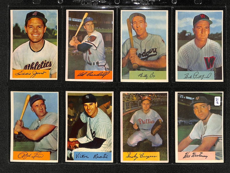 Lot Of 22 1954 Bowman Baseball Cards w/ Ralph Kiner