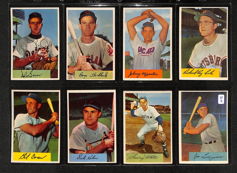 Lot Of 22 1954 Bowman Baseball Cards w/ Ralph Kiner