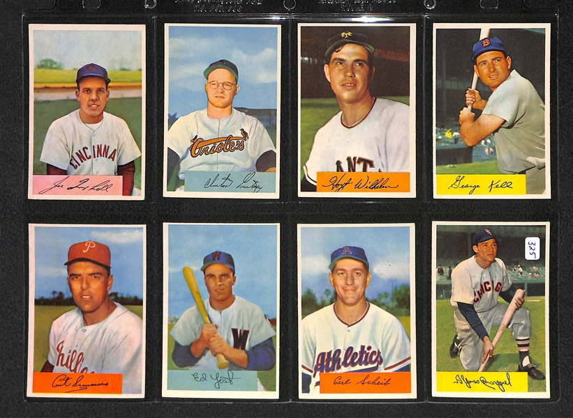 Lot Of 24 1954 Bowman Baseball Cards w/ George Kell & Hoyt Wilhelm