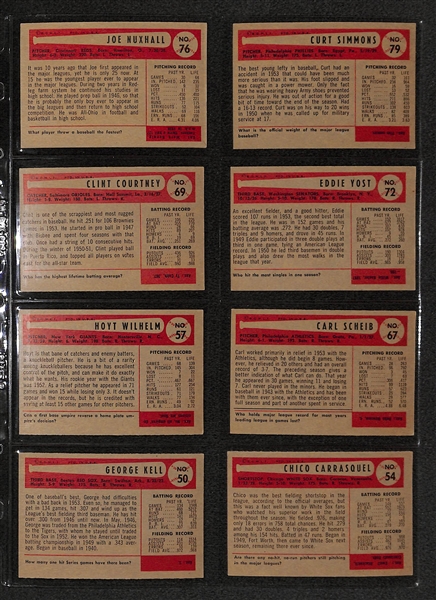 Lot Of 24 1954 Bowman Baseball Cards w/ George Kell & Hoyt Wilhelm