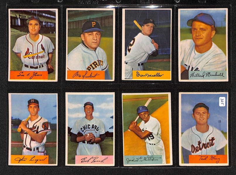 Lot Of 24 1954 Bowman Baseball Cards w/ George Kell & Hoyt Wilhelm