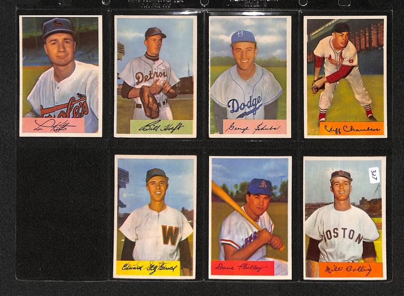 Lot Of 23 1954 Bowman Baseball Cards w/ Early Wynn & Bob Lemon