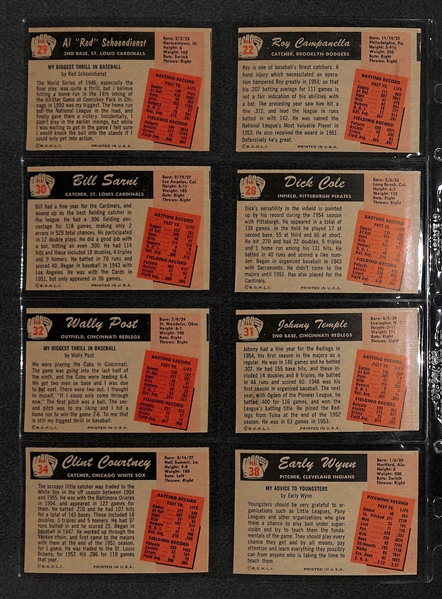 Lot Of 22 1955 Bowman Baseball Cards w/ Roy Campanella & Red Schoendienst