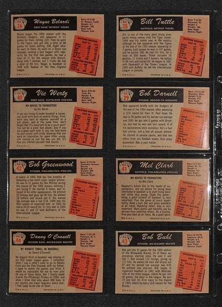 Lot Of 22 1955 Bowman Baseball Cards w/ Roy Campanella & Red Schoendienst