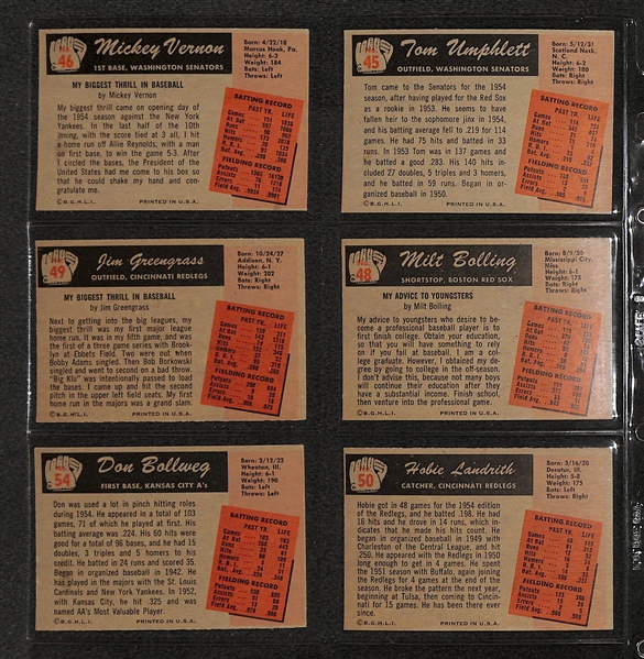 Lot Of 22 1955 Bowman Baseball Cards w/ Roy Campanella & Red Schoendienst