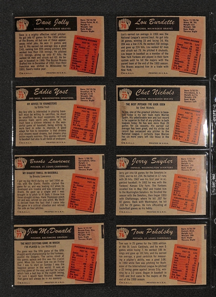 Lot Of 24 1955 Bowman Baseball Cards w. Whitey Ford, Billy Cox, Don Zimmer, Dan Larsen