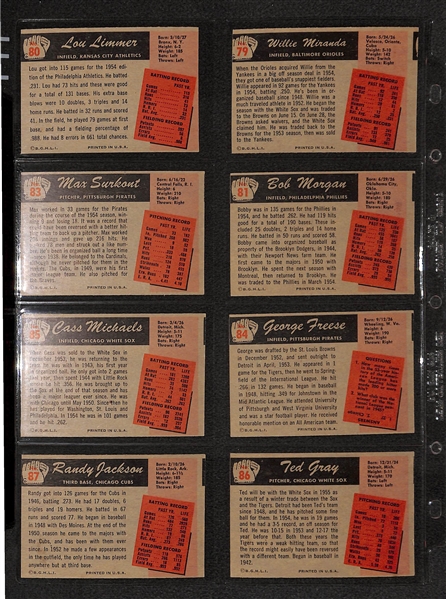 Lot Of 24 1955 Bowman Baseball Cards w. Whitey Ford, Billy Cox, Don Zimmer, Dan Larsen