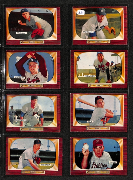 Lot Of 32 1955 Bowman Baseball Cards w. Richie Ashburn, Vic Janowicz, Johnny Podres, Jim Gilliam
