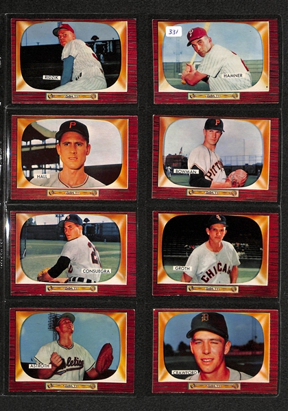 Lot Of 32 1955 Bowman Baseball Cards w. Richie Ashburn, Vic Janowicz, Johnny Podres, Jim Gilliam