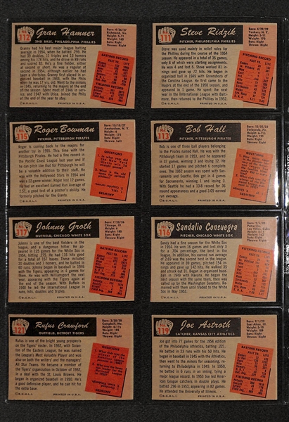 Lot Of 32 1955 Bowman Baseball Cards w. Richie Ashburn, Vic Janowicz, Johnny Podres, Jim Gilliam