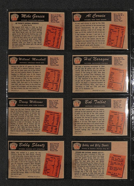 Lot Of 32 1955 Bowman Baseball Cards w. Richie Ashburn, Vic Janowicz, Johnny Podres, Jim Gilliam