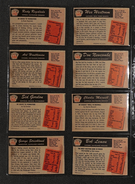 Lot Of 32 1955 Bowman Baseball Cards w. Bob Lemon, Don Newcombe, Sid Gordon, Wes Westrum