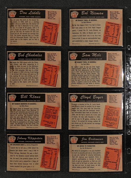 Lot Of 32 1955 Bowman Baseball Cards w. Bob Lemon, Don Newcombe, Sid Gordon, Wes Westrum