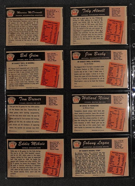 Lot Of 32 1955 Bowman Baseball Cards w. Bob Lemon, Don Newcombe, Sid Gordon, Wes Westrum