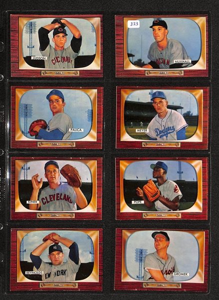 Lot Of 24 1955 Bowman Baseball Cards w. Ralph Kiner, Allie Reynolds, Joe Nuxal, George Kell