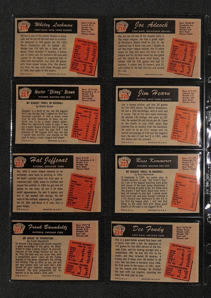 Lot Of 24 1955 Bowman Baseball Cards w. Ralph Kiner, Allie Reynolds, Joe Nuxal, George Kell