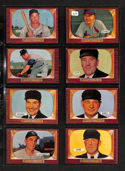 Lot Of 13 1955 Bowman Baseball Cards w. 6 Umpires/ Phil Cavarretta, Eddie Stanky