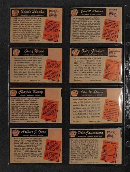 Lot Of 13 1955 Bowman Baseball Cards w. 6 Umpires/ Phil Cavarretta, Eddie Stanky