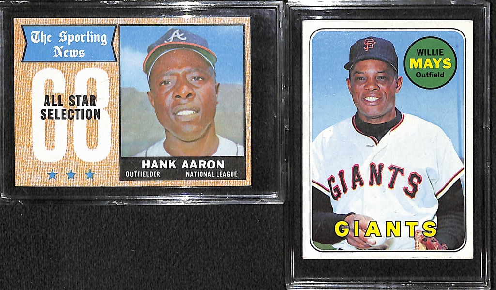 Lot Of 330 1968-69 Topps Baseball Cards w. 1968 Hank Aaron All Star & 1969 Willie Mays