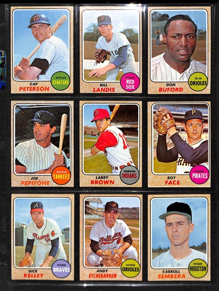 Lot Of 330 1968-69 Topps Baseball Cards w. 1968 Hank Aaron All Star & 1969 Willie Mays