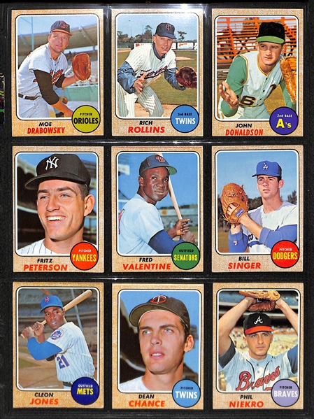 Lot Of 330 1968-69 Topps Baseball Cards w. 1968 Hank Aaron All Star & 1969 Willie Mays