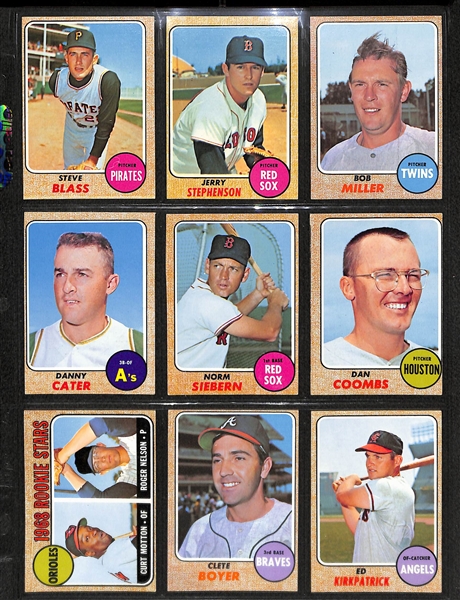 Lot Of 330 1968-69 Topps Baseball Cards w. 1968 Hank Aaron All Star & 1969 Willie Mays