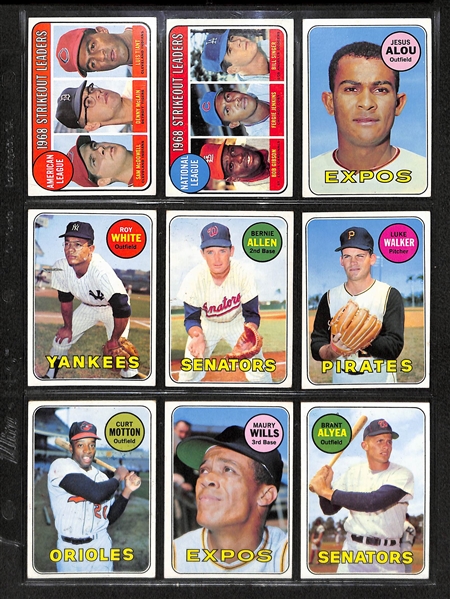 Lot Of 330 1968-69 Topps Baseball Cards w. 1968 Hank Aaron All Star & 1969 Willie Mays
