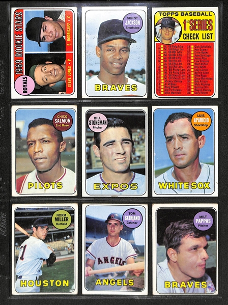 Lot Of 330 1968-69 Topps Baseball Cards w. 1968 Hank Aaron All Star & 1969 Willie Mays