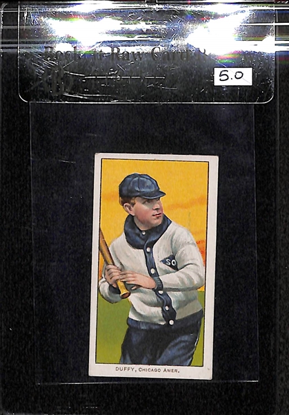 1909-11 T206 Hugh Duffy  - Piedmont Back - BVG 5.0