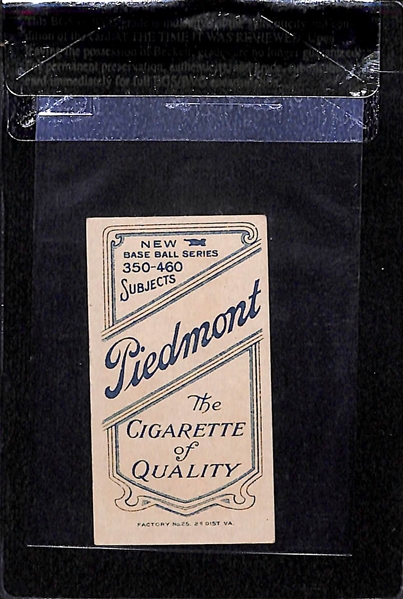 1909-11 T206 Hugh Duffy  - Piedmont Back - BVG 5.0