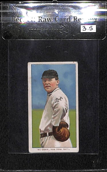 1909-11 T206 John McGraw - Glove at Hip - Piedmont Back - BVG 3.5