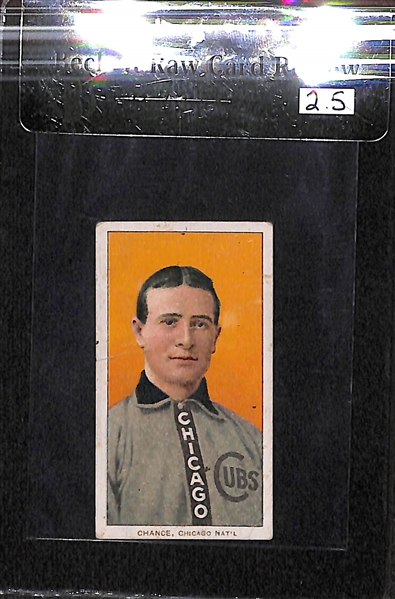 1909-11 T206 Frank Chance - Portrait Yellow - Polar Bear Back - BVG 2.5