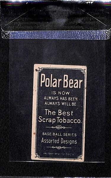 1909-11 T206 Frank Chance - Portrait Yellow - Polar Bear Back - BVG 2.5
