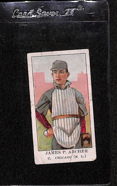 Lot Of 2 Early Vintage Sports Cards - 1887 Allen & Ginter William Rowe & 1909 E91-B James Archer American Caramel Card