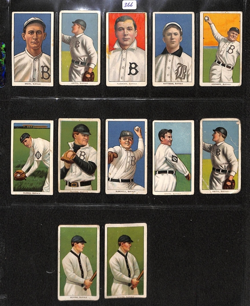 Lot of 12 T206 Buffalo Minor League Cards w. Dave Brain