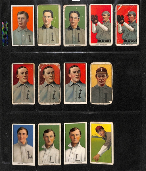 Lot of 13 T206 Indianapolis & Louisville Minor League Cards w. Charley Carr