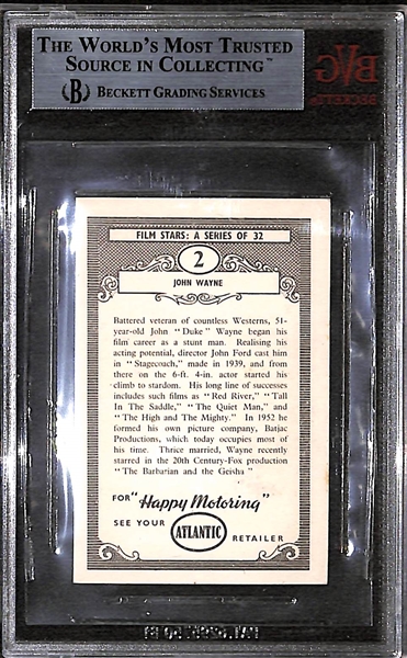 1958 Atlantic Picture Pageant John Wayne Card BVG 8.5
