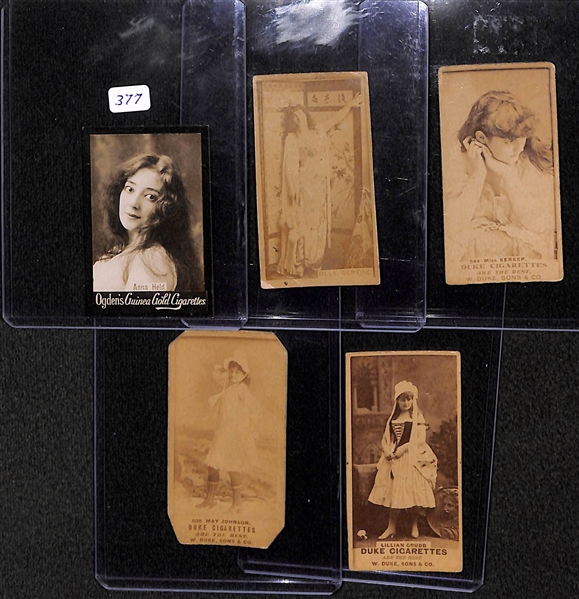 Lot Of 5 Late 1880's Cigarette Actress Cards