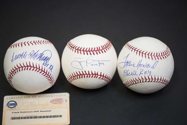 Lot Of 3 Baseball Old Timers Single Signed Baseballs - Tony Gwynn, F. Robinson (Steiner), & Frank Howard