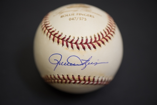 Lot of 3 Baseball HOF Pitchers Single Signed Baseballs w. Bob Gibson, Bert Blyleven (Tristar), & Rollie Fingers