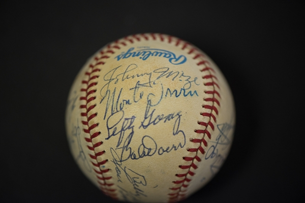 Hall of Famers OAL Baseball Signed By 13 Players w. Lefty Gomez, Mize, More! - JSA