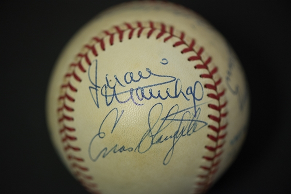 Hall of Famers OAL Baseball Signed By 13 Players w. Lefty Gomez, Mize, More! - JSA