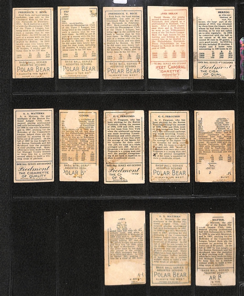Lot Of 13 1911 T205 Boston Rustlers Cards w. Buck Herzog