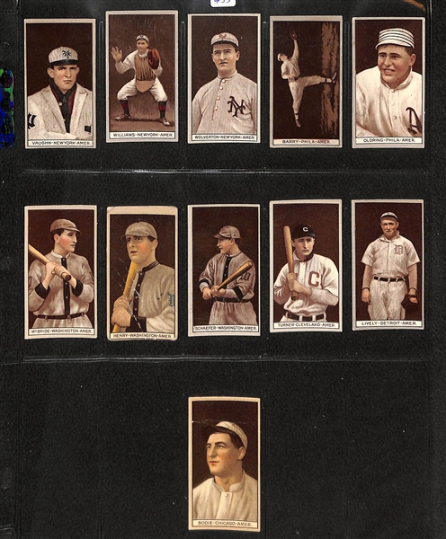 Lot Of 11 1912 T207 Various Teams Cards w. Jim Vaughn, Williams, Wolverton, Barry, Oldring, McBride, Henry, Schaefer, Turner, Lively, Bodie