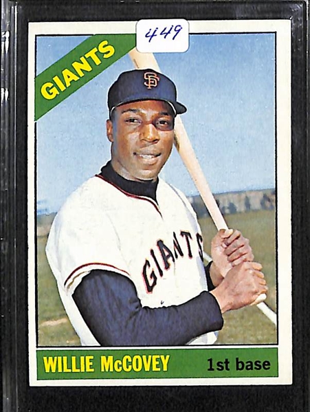 Lot of 6 Topps Baseball Cards from 1965-1968 w. Mays