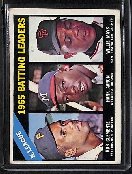 Lot of 6 Topps Baseball Cards from 1965-1968 w. Mays